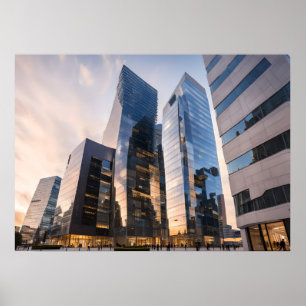 Poster Centro empresarial moderno da cidade