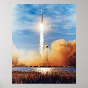 Póster Centro Espacial Kennedy do lançamento da NASA