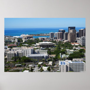 Poster Centro Honolulu City View