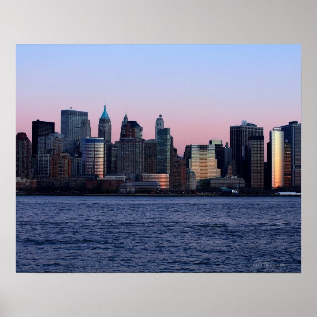 Póster Centro Manhattan ao anoitecer 2 (Frente)