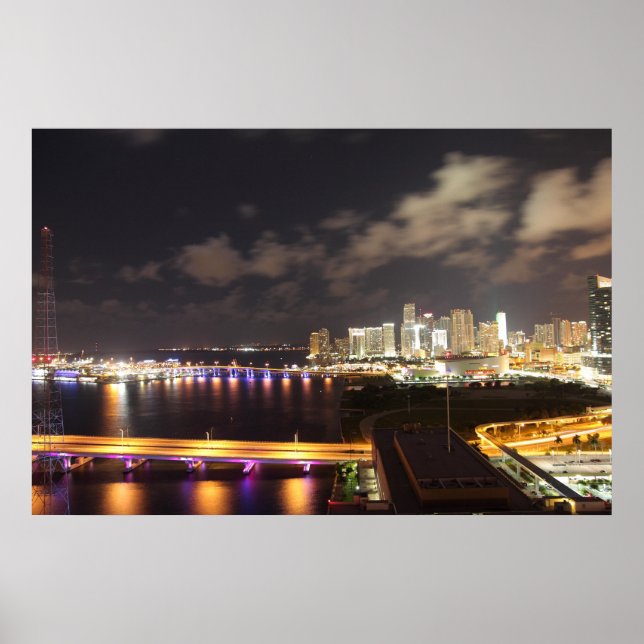 Póster Centro Miami por Noite (Frente)