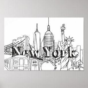 Poster Centro NYE New York Vacsing Souvenirs NYC Gift
