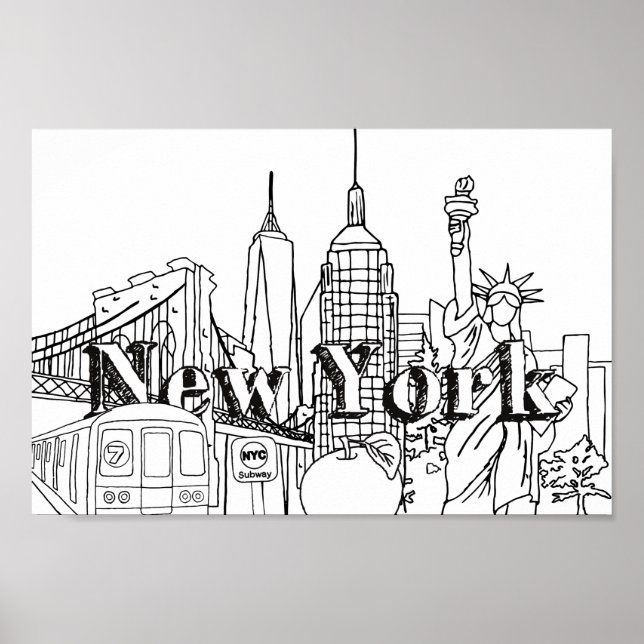 Poster Centro NYE New York Vacsing Souvenirs NYC Gift (Frente)