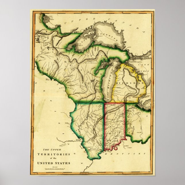 Póster Centro-Oeste dos Estados UnidosMapa Panorâmico (Frente)