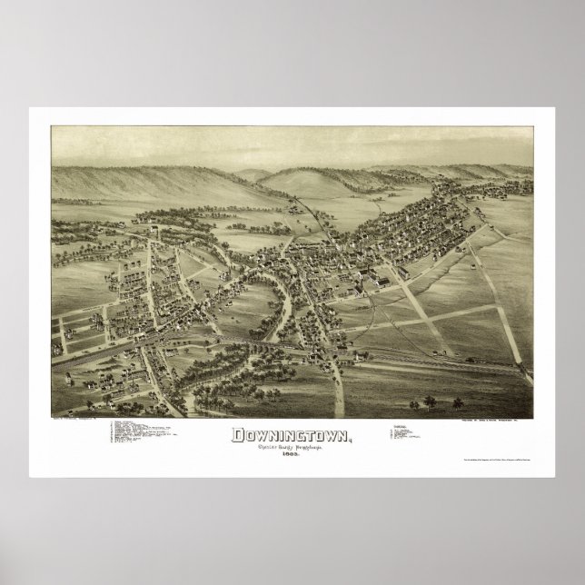 Póster Centro, PA Panorâmica Mapa - 1893 (Frente)