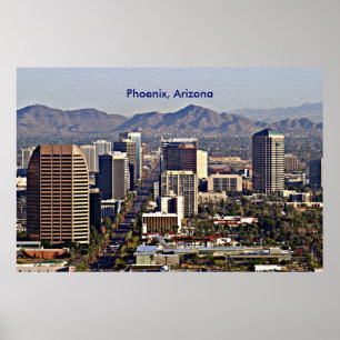 Póster Centro View of Phoenix, Arizona