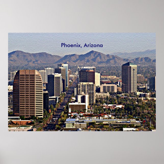 Póster Centro View of Phoenix, Arizona (Frente)
