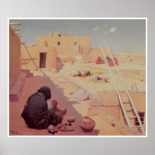 Póster Cerâmica Fabricante de Zuni, 1907