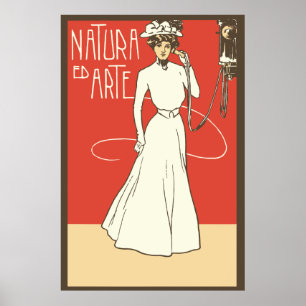 Póster Cerca de 1900 Vintage Moda das Mulheres Italianas
