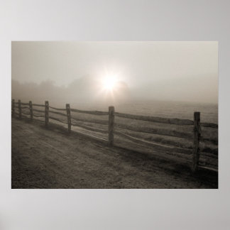 Póster Cerca e Sunburst Através de Nevão perto de Sharon