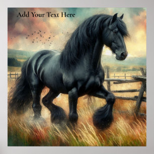 Poster Cerca Russa do Cavalo Negro Fresa
