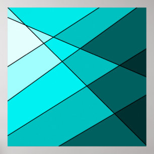 Poster Cerceta azul do Aqua decorativa