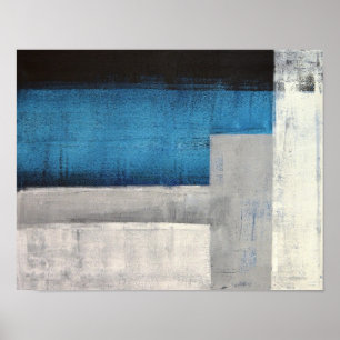 Póster Cerceta "direta" e arte abstracta cinzenta