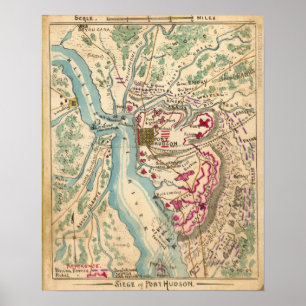Póster Cerco da guerra civil do porto Hudson