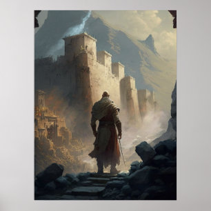 Poster Cerco de cidade de montanha