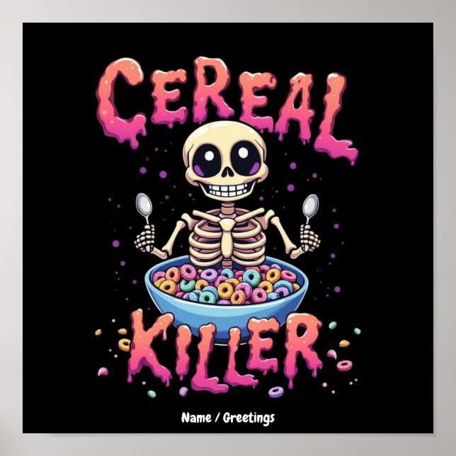 Poster Cereal Killer Café da Manhã Caneca de Cereal Engra (Frente)