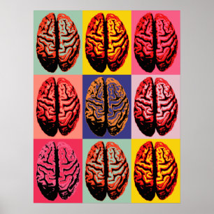 Poster Cérebro do pop art
