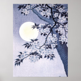 Poster Cereja florescente na Noite de Lua Ohara Koson 18A