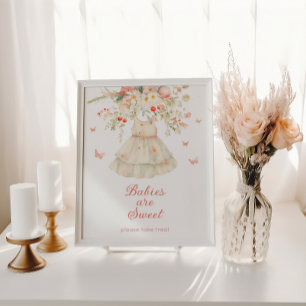 Poster Cereja no topo Os bebês são um doce Chá de fraldas