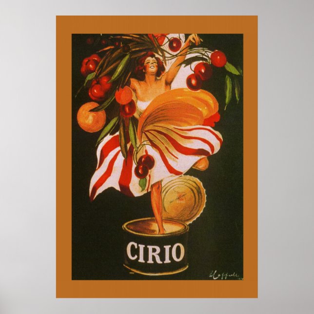 Póster Cerejas Cirio Vintage Italianas (Frente)