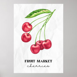 Poster Cerejas do mercado de fruta