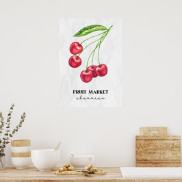 Poster Cerejas do mercado de fruta