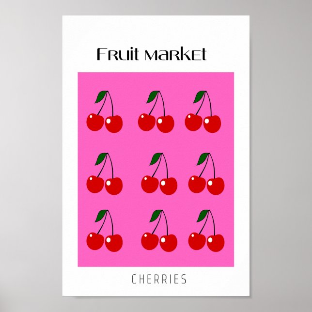 Poster Cerejas do mercado de fruta (Frente)