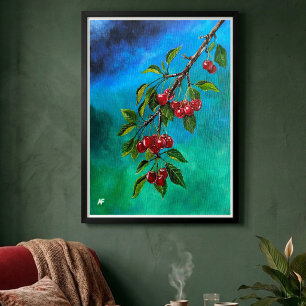 Poster Cerejas Vermelhas ao Amanhecer de Verão Pintura de