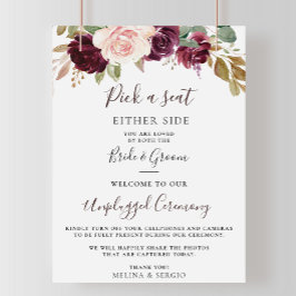 Poster Cerimônia de Casamento de Flores Elegantes
