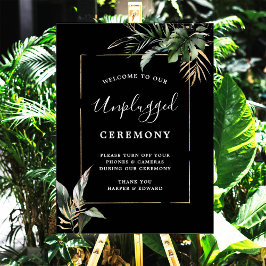 Poster Cerimônia de Casamento de Folhagem Tropical Selvag