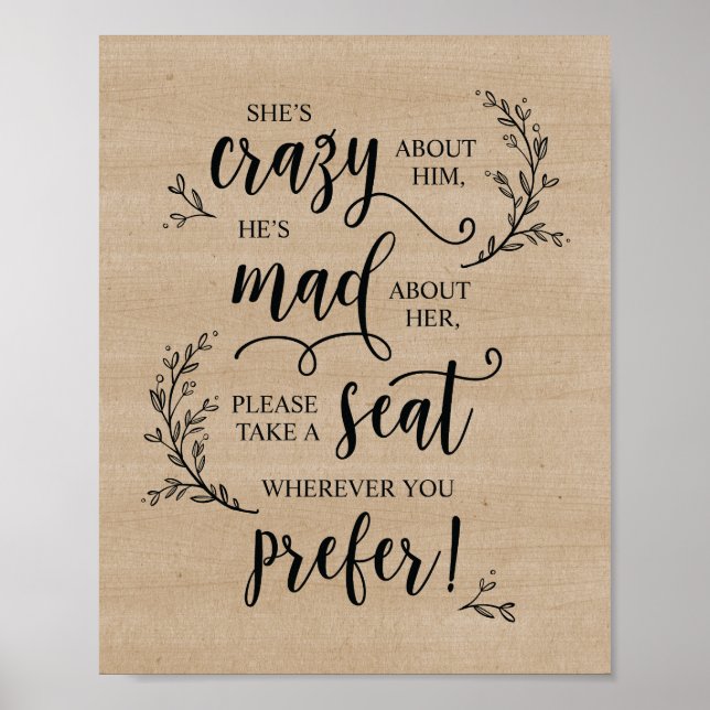 Poster Cerimônia De Casamento De Vinhas Russas Sente-Se (Frente)