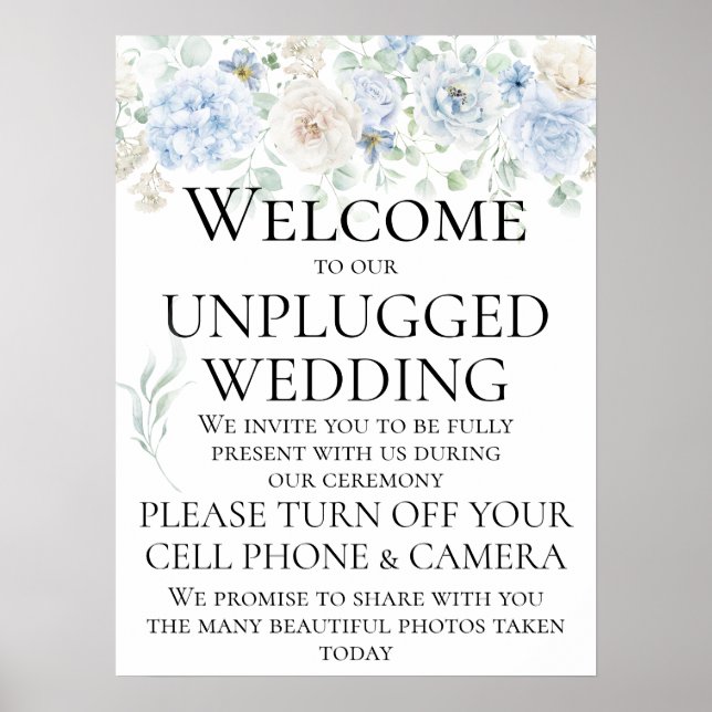 Poster Cerimônia de casamento desplugada de Rosas azuis V (Frente)