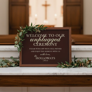 Poster Cerimônia de casamento desplugada de tom terrestre