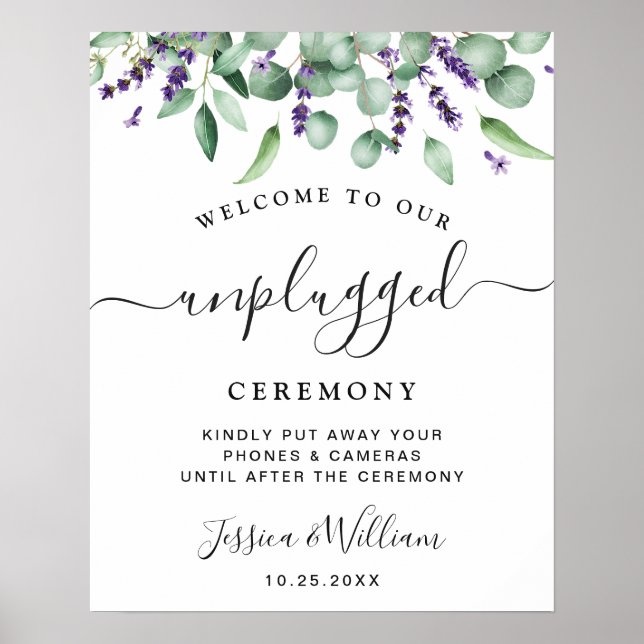 Poster Cerimônia de Casamento Desplugado da Lavanda Eucal (Frente)
