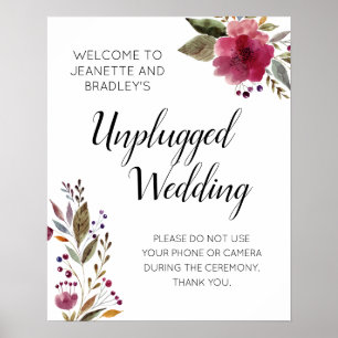 Poster Cerimônia de Casamento Desplugado das Flores Burgu