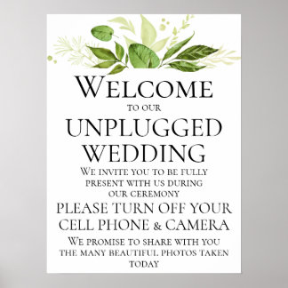 Poster Cerimônia de Casamento Desplugado de Botânica de F