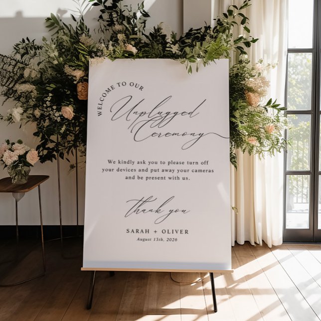 Poster Cerimônia de Casamento Minimalista Moderna com Scr (Criador carregado)