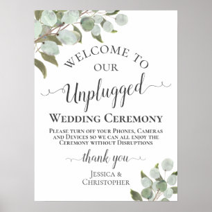 Poster Cerimônia de Casamento Rústica Eucalyptus Boho Unp