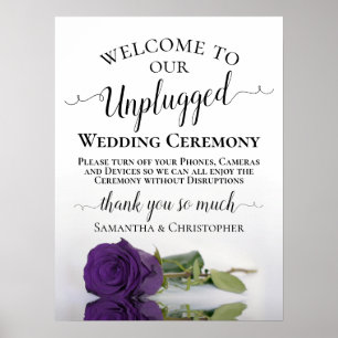 Poster Cerimônia de Casamento Unplugado do Rosa Roxo Real