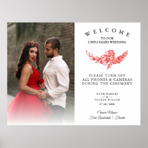 Poster Cerimônia Desplugada de Casamento do Rosa vermelha