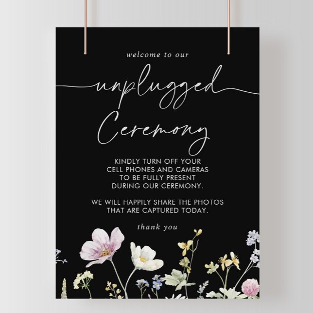 Poster Cerimônia Inplugada Floral de Boho de Multicores (Criador carregado)