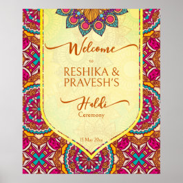 Poster Cerise mandala rangoli comum haldi