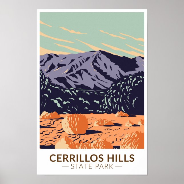 Poster Cerrillos Colinas State Park New Mexico Vintage (Frente)