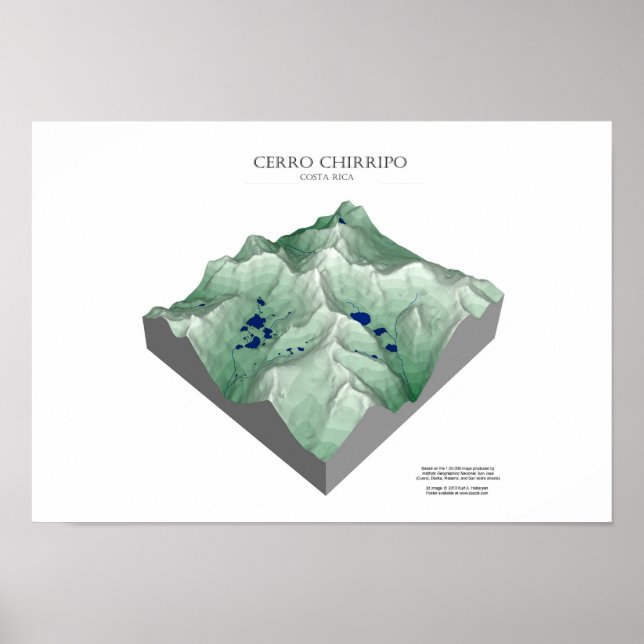 Póster Cerro Chirripo, Costa Rica (Frente)