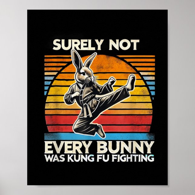 Poster Certamente Nem Todo Coelho Kung Fu Lutando Páscoa (Frente)