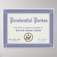 Certificação Presidencial de Perdão Engraçado