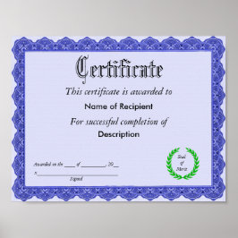 Póster Certificado
