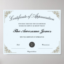 Certificado Azul de Apreciação com Logotipo Person