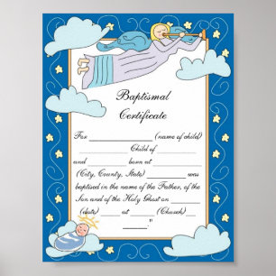 Póster Certificado Batismal