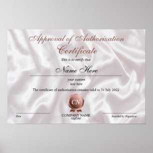 Poster Certificado de aprovação